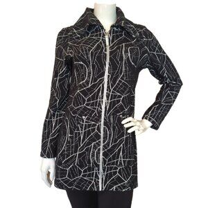 Tonia DeBellis Black White Abstract Print Jacket